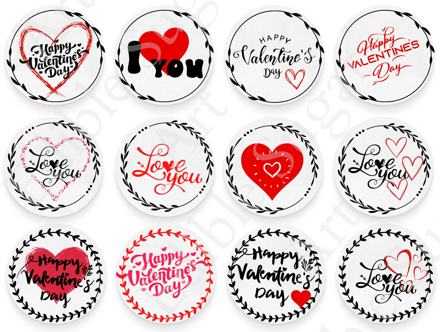 VALENTINE'S DAY CUPCAKE Toppers Edible Image Valentine cake topper Valentine cupcake topper Valentines cupcake toppers Love Decorations