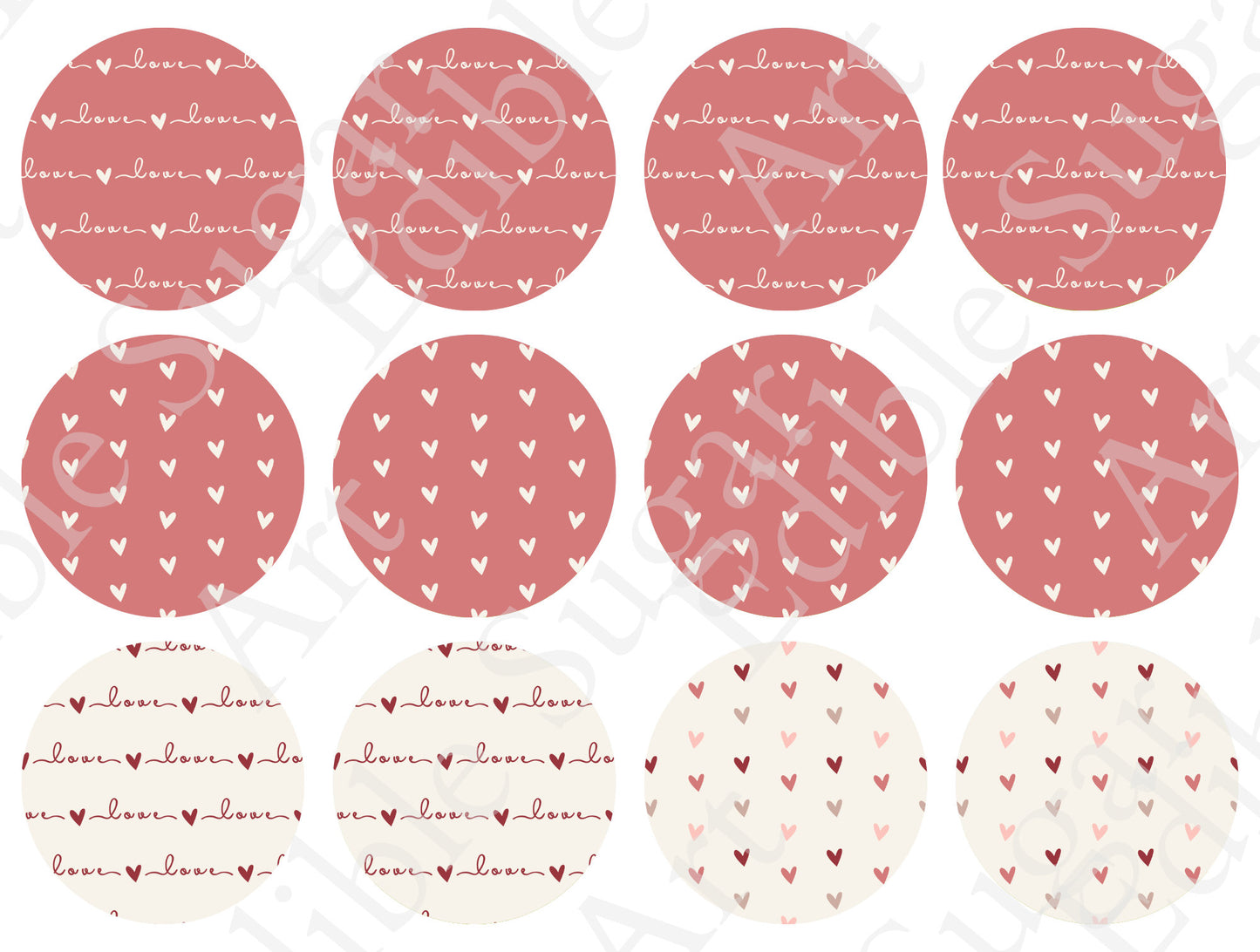 VALENTINE'S DAY CUPCAKE Toppers Edible Image Valentine's Day cake topper Valentine's Day cupcake topper Valentines cupcake t