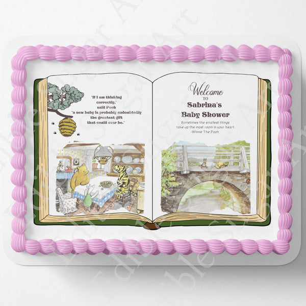 Pooh Bear Cake Topper | Baby Shower | Vintage Story Book | Classic Pooh