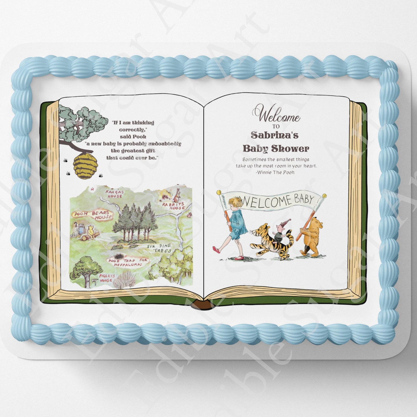 Pooh Bear Cake Topper | Baby Shower | Vintage Story Book | Classic Pooh