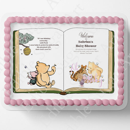 Classic Pooh Bear Cake Topper | Baby Shower | Cake Topper | Edible Image | Storybook | Photo on Cake
