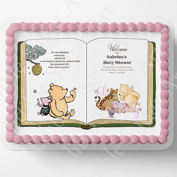 Classic Pooh Bear Cake Topper | Baby Shower | Cake Topper | Edible Image | Storybook | Photo on Cake