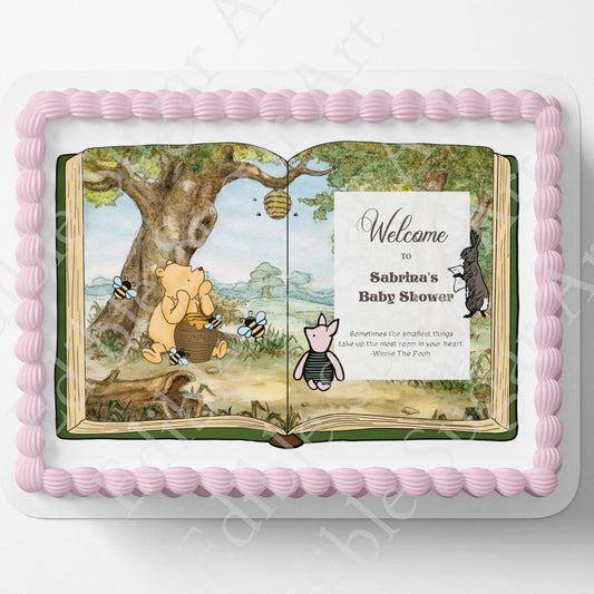 Pooh Bear Cake Topper | Baby Shower | Vintage Story Book | Classic Pooh