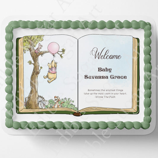 Classic Pooh Bear | Baby Shower | Cake Topper | Edible Image | Storybook | Photo on Cake