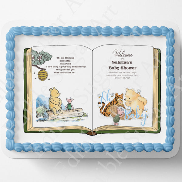 Pooh Bear Cake Topper | Baby Shower Cake Topper | Edible Image | Storybook | Photo on Cake