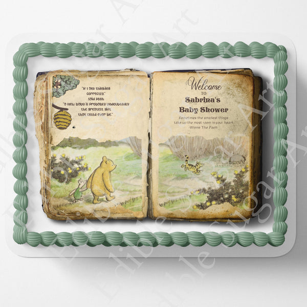 Pooh Bear | Baby Shower Cake Topper | Edible Image | Storybook | Photo on Cake