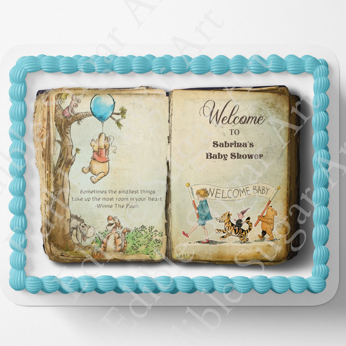 Pooh Bear | Baby Shower | Cake Topper | Edible Image | Storybook | Photo on Cake