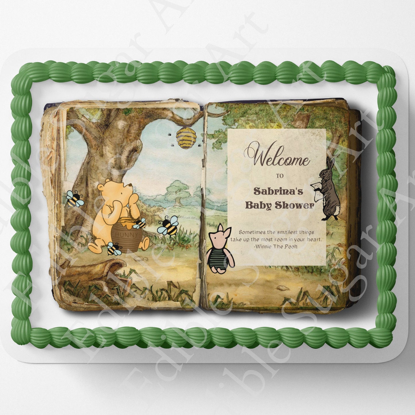 Pooh Bear | Baby Shower | Cake Topper | Edible Image | Storybook | Photo on Cake