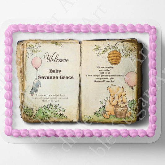 Pooh Bear | Baby Shower | Cake Topper | Edible Image | Storybook | Photo on Cake