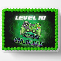LEVEL UP GAMER Cake wrap Video game birthday video game cake edible image edible icing sheet frosting sheet